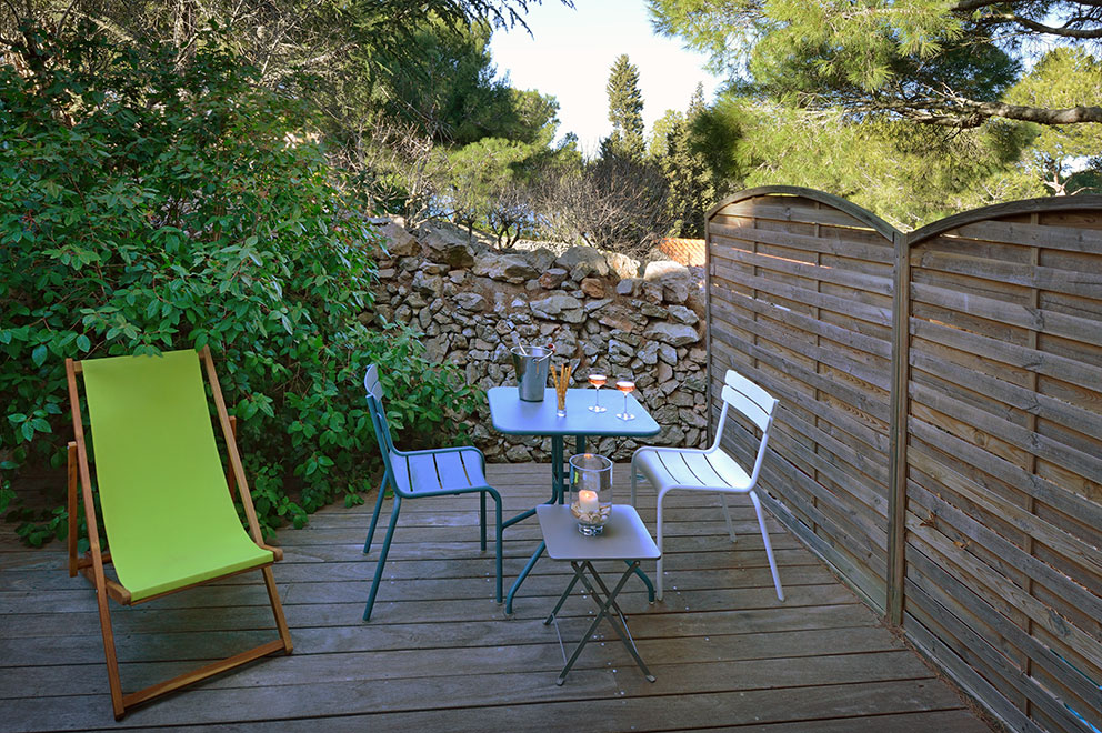 La terrase de la chambre Bassin de Thau