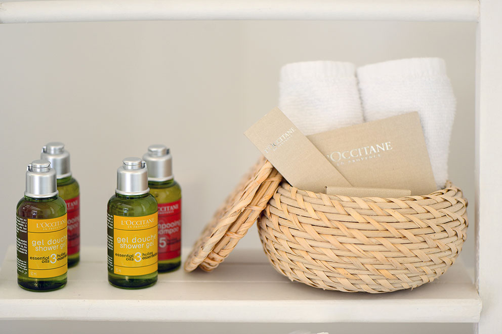 Les produits l'occitane en provence proposés dans la chambre le Pêcheur